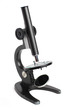 Old school microscope. Object over white.