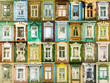 32 multicolored tradition windows from russian town Rostov.