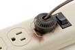 A power strip after an overload and blowout.