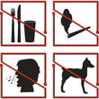 Series of 4 images with different signs of prohibition