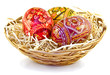 Three easter eggs in the basket