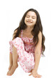 Young girl posing on a white background.