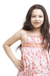 Young girl posing on a white background.