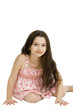 Young girl posing on a white background.