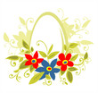 easter egg and spring flowers