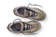 Worn walking shoes with clipping path