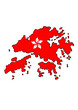 Hongkong Karte in Flaggenfarbe Hongkong Karte in Flaggenfarbe