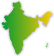 Indien in Landesfarben mit Schatten Indien in Landesfarben mit Schatten