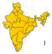 Indien mit Bundesstaaten - Umriss und Schatten Indien mit Bundesstaaten - Umriss und Schatten