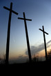 graveyard after epidemy and blue sky