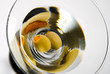 Close up of a martini cocktail with olives
