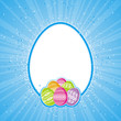 color easter eggs over blue background color easter eggs over blue background