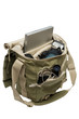 The camera, lens, flash and laptop in a bag