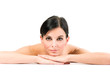 Young brunette woman  with piersing look watching to you