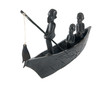 Fishermen on a boat - ebony tree carving
