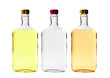 bottles of alcohol isolated on a white background.