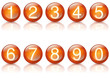 Boules de cristal numérotées orange