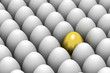 golden easter egg among similar white eggs golden easter egg among similar white eggs
