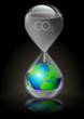 Emissions de CO2 : urgence pour la terre (fond noir)