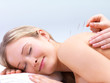 Photo: Acupuncture needles on the back of a beautiful woman Acupuncture needles on the back of a beautiful woman
