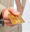 Credit card, money, bank business and hand Credit card, money, bank business and hand