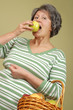 Senior with fruit