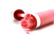 Pink lipstick on white