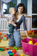 Photo: Baby with mummy during playing Baby with mummy during playing