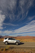 Silver SUV driving in Utah