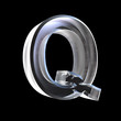 letter Q in glass 3D
