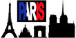 Paris flag text and landmarks Paris flag text and landmarks