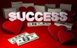 Illustration: Hearts, dollar piles and success Hearts, dollar piles and success