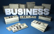 Illustration: Dollar piles and business Dollar piles and business