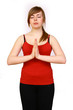 Young woman making yoga- exercises