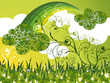 saint patrick clover clouds and swirls
