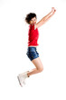 happy jumping girl