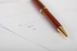 an expensive red pen on a contract