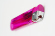 Photo: Purple cigarette lighter isolated over white background Purple cigarette lighter isolated over white background