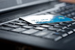 credit card on a computer