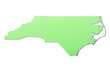 North Carolina (USA) map filled with light green gradient
