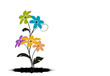vecteur série - étranges fleurs multicolores
