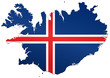Carte de l'Islande (drapeau)