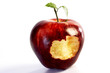 Bite out of red delicitous apple