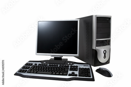 Computer  Monitors on Photo  Desktop Computer With Lcd Monitor  Keyboard And Mouse  Isolated