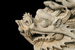 Asian temple dragon on black background