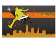 composicion de un skater en vector composicion de un skater en vector