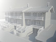 Render in wireframe di villette a schiera Render in wireframe di villette a schiera