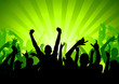 Excited Party Crowd