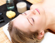 Beautiful lady getting face massage