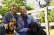 Couple with dogs